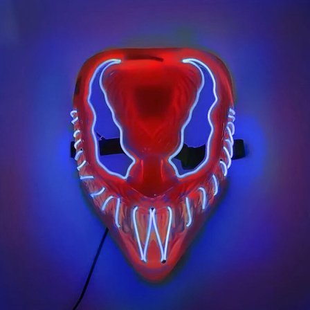 LED Halloween-mask Skrämmande glödande mask Cosplay-festdräkt Pojkar Flickor Halloween-dekoration Lysande mask med 3 ljuslägen