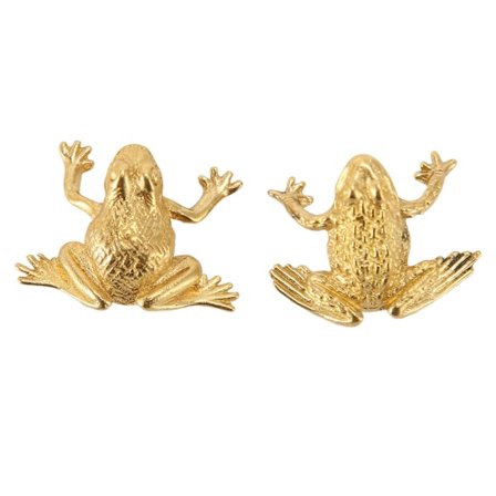 2 stk Feng Shui Penger Frosk Formue Utsøkt Retro Håndpolert Lykkelig Padde Dekorasjoner for Interiør