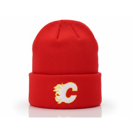 Outerstuff - NHL Röd cuff Beanie - Kids Calgary Flames Knit Beanie Red Cuff @ Hatstore