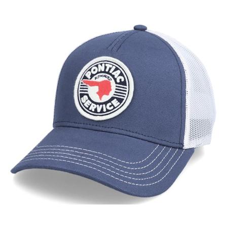 American Needle - Blå trucker Caps - GM Pontiac Service Valin Ivory/Navy Trucker @ Hatstore