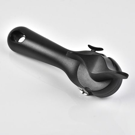 Dåseåbner. Nem selvlåsende dåseåbner med låg løfter. Schweizisk-designede dåseåbnere, der virker. Manuel dåseåbner til gigt hænder - Sort