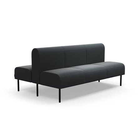 Modulsofa VARIETY, 3-personers sofa, dobbelt, stof Pod CS, antracit