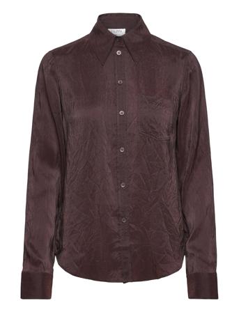 Crinkle Shirt Bluse Langermet Brun Filippa K*Betinget Tilbud