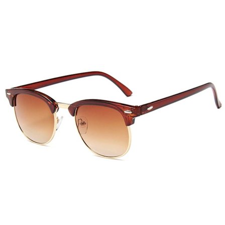 Bruna Clubmaster Solglasögon med Bruna Glas