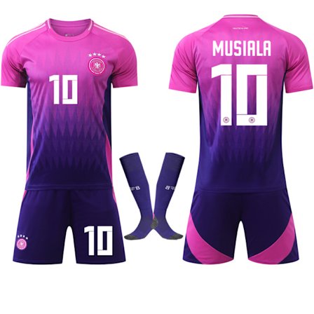24-25 Tysk Udebane Lilla NO.10 MUSIALA Trøjer Børn Voksen Fodboldudstyr med Sokker