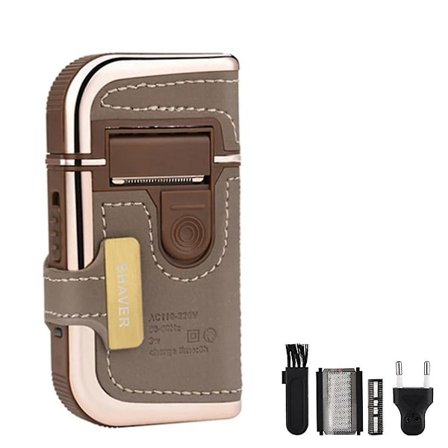 Elektrisk rakapparat för män, bärbar skäggtrimmer, vattentät, uppladdningsbar rakapparat för män, EU-kontakt