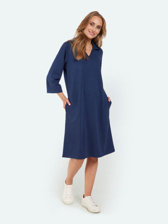 SIGNATURE - 3/4 Ærmet Kjole - Navy