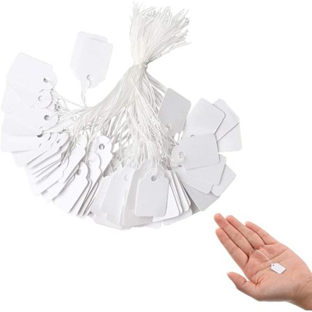 500 stk. prismærker i papir, hvide mærkningsmærker med snor, D,ZQKLA