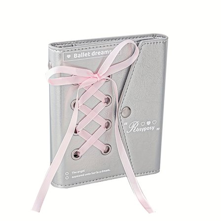 1 stk. Elegant notesbog med bånd til kvinder – foret dagbog i kuvertstil med sløjfelukning og displayvindue, sød planlægger til skole og gave