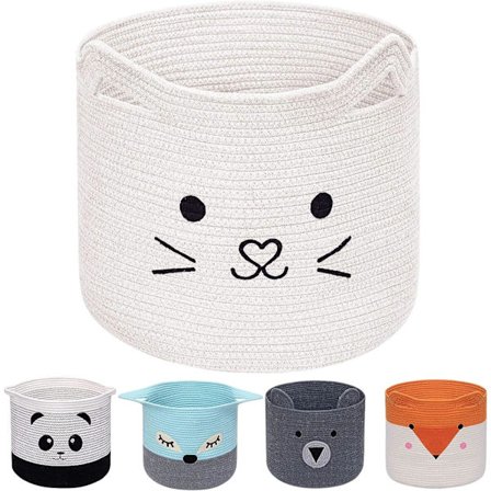 Collapsible Vasketøjskurv i Bomulstov, Legetøjsopbevaringskurv, Børneværelses Dekoration, Kæledyrsgavekurv, Katte- og Hundehule