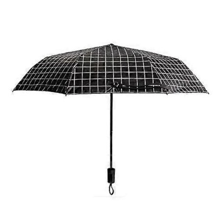 iwobi Paraply, Lomme Paraply, Lettvekt, Kompakt, Stormsikker, Paraplyer, Liten Lomme Paraply for Reise og Utendørs Bruk (Svart Rutete)