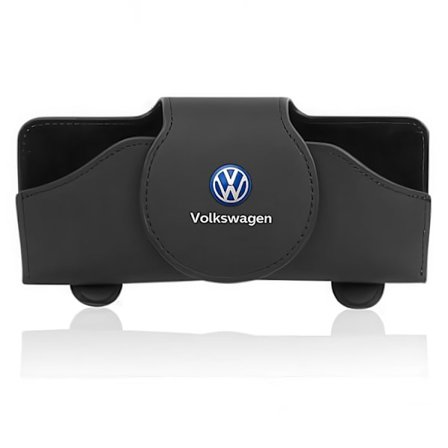 Solbrilleholder / Brilleklemme til Bil – PU-Læder med Magnet & Logo