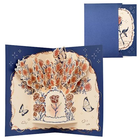 Ruusu Pop Up -kortti Syntymäpäiväkortti 3D Pop Up -kortit Naisille Vaimo Kukka Onnittelukortit Ystävänpäivä Vuosipäiväkortti Äitienpäiväkortti (