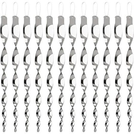 12 stk. Reflekterende Fugleskræmmer, Hængende Fugleafvisende Reflektor, Reflekterende Spiral til at Holde Fugle Væk fra Dit Hjem, Afvisende Dekoration