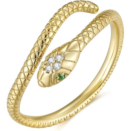 Ormring i 925 Sterling Silver, Justerbar Öppen Ring