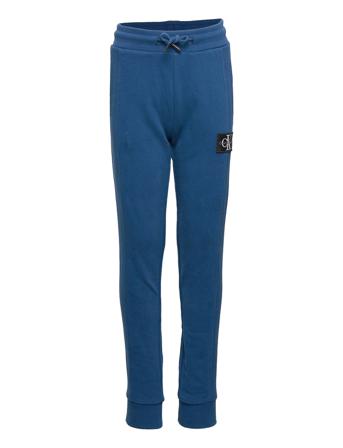 Badge Rib Sweatpants Joggebukser Pysjbukser Blå Calvin Klein