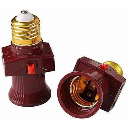 Sæt med 2 E27 Skrue Tyve-fatninger med Kontakt 6A250V