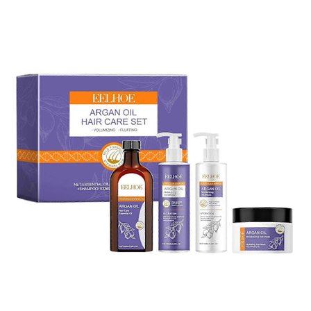 EELHOE Arganöljyä sisältävä tuuheuttava ja volyymia antava setti, ravitsee ja tekee hiuksista sileät ja kuohkeat