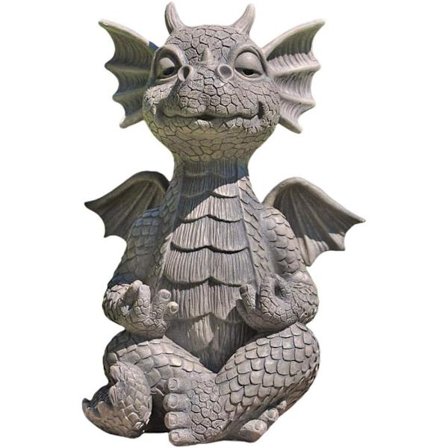 Meditasjonshage Drage Statue, Resin Zen Drage Statue, Hage