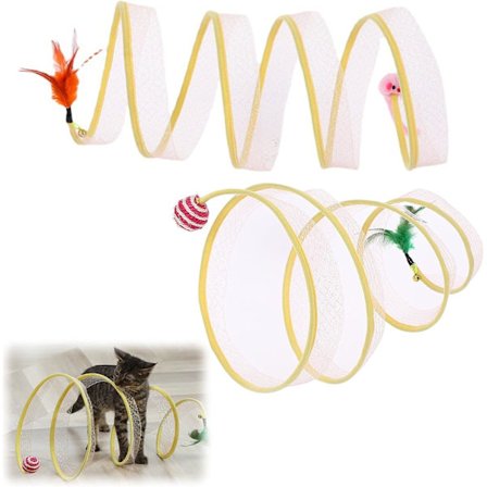 2-delt kattetunnel: Sammenklappelig kattetunnel, kattelegetøj kattetunnel