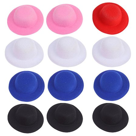 20-pakke DIY Mini Hat Ornamenter Billycock Dekorative Håndlagde Håndverkstilbehør for Barn Jenter (5.8X2 cm, som vist på bildet)