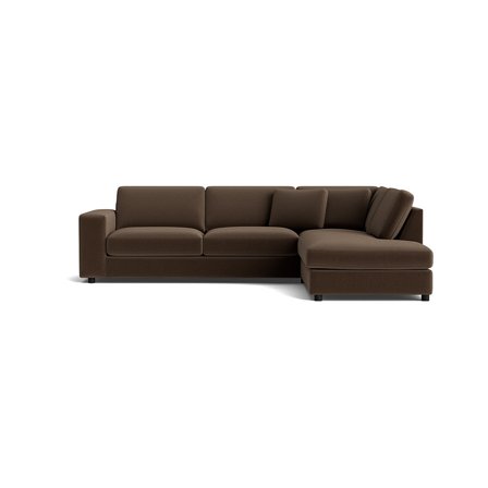 Oasis hjørnesofa, højrevendt - Lisboa Brun - 271x213x79 - Sofa, hjørnesofa