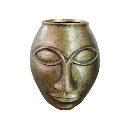 Antik guld aluminiumsvase, 23x23x27 cm