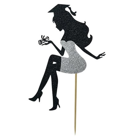 Cake Topper Happy Graduation SØLV