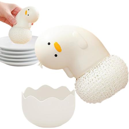 Piirretty siivouspallo - Piirretty astianpesuharja ergonomisesti muotoillulla kahvalla - Keittiön kuitupuhdistuspallo säilytysalustalla, pesuväline