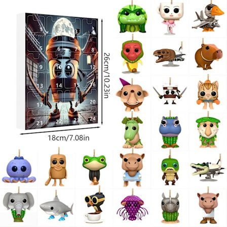 Tung Tung Tung Sahur 24 Dagars Adventskalender 2025, 2D Akryl Nyckelring Brainrot Italiensk Djurgåva för Barn Färg 9