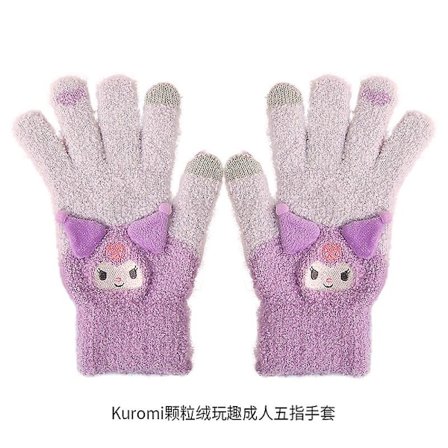 Kawaii Kuromi My Melody Cinnamoroll Varme Votter Kvinner Vinter Sanrioed Anime Tegneserie Plysj Strikkede Votter