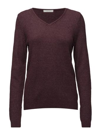 Viril V-Neck L/S Knit Top Pullover Svart Vila