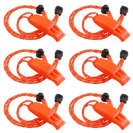 6-pakks nødpipe med snor, høylydt utendørs nød S