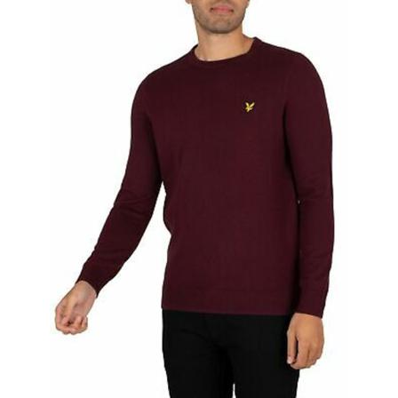 Lyle & Scott Bomuld Merino Crew Neck Jumper Lilla, Herre Strik