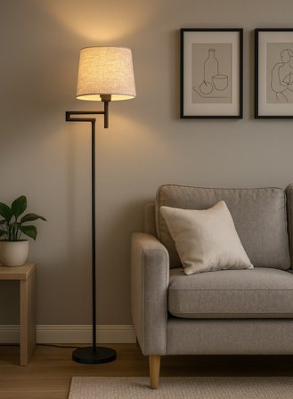 Sara swing gulvlampe til skjerm H137 - sort