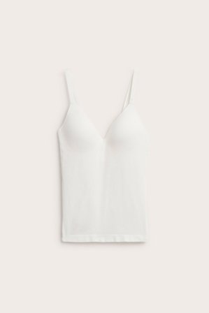 Kappahl | Seamless singlet med innebygd BH Hvit L | Hvit