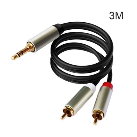 RCA till 3,5 mm AUX-kabel, 3,5 mm 1/8 till RCA 2-hane hörlursuttag Adapter Y Splitter Premium stereoljudsladd för surfplattor