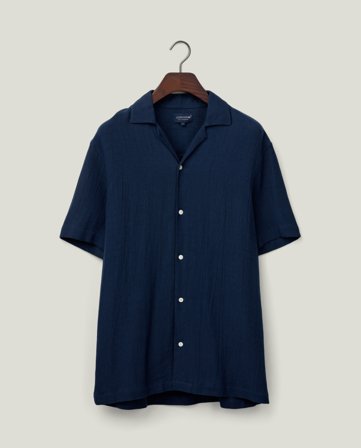 Lexington Camp collar gauze -paita, tummansininen