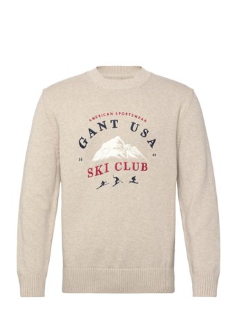 GANT Embroidered Graphic C-Neck - Beige - XL