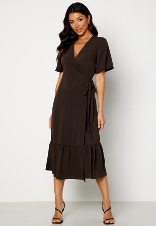 BUBBLEROOM Mirja flounce dress Dark brown Klær