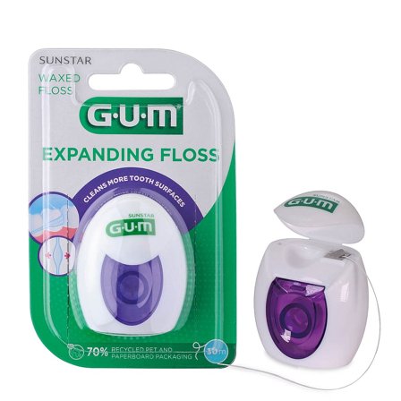 GUM GUM EXPANDING Floss tandtråd 30 m, Medicin & Pleje, Mund & Tandpleje, Tandtråd