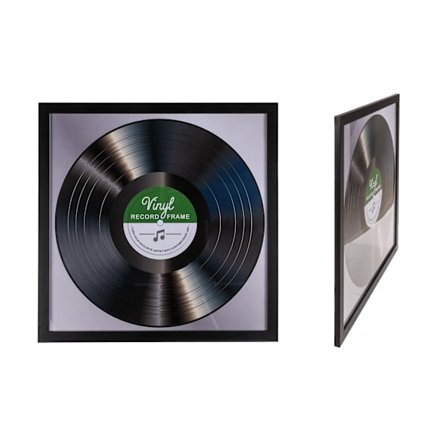 LP-ramme for vinylplate - Platealbumramme - Glassfront - 32x32cm Svart 3-pakning