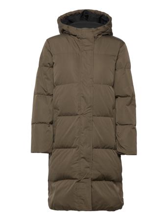 Slfnima New Down Coat W Fodrad Rock Brun Selected Femme