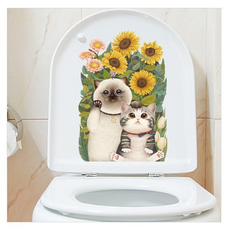 Solsikke og kat super søde badeværelse toiletsæde låg klistermærker