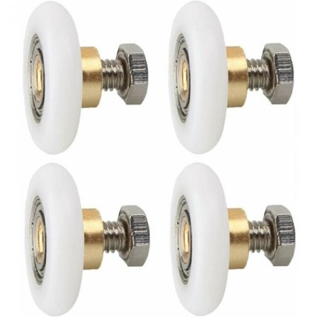 4 stk dusjdørhjul 23 mm, erstatningshjul for dusj