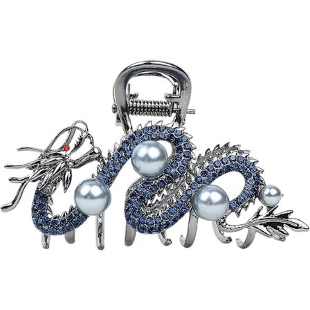 Hårklemme, zinklegering drage-tema hårnål, indviklet designet drage-hårklemme, drage-barrette, fantasy-hårtilbehør