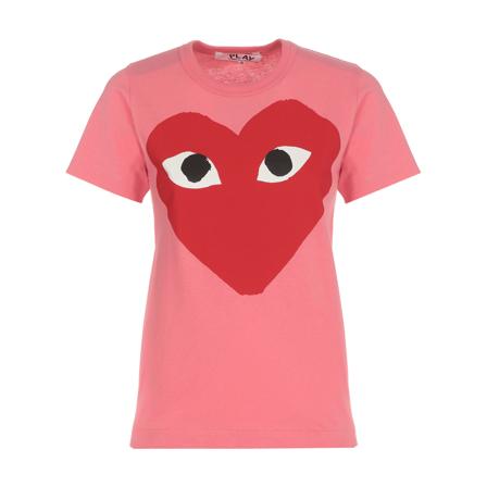 Comme des Garçons Play, T-Shirts Roze, Dames, Maat:S,Bedrukt