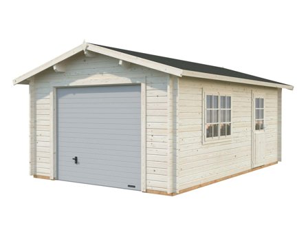 Palmako Roger Garage 19,8 m²/inv. 19 m², med port, impr. natur, Stugor & förråd