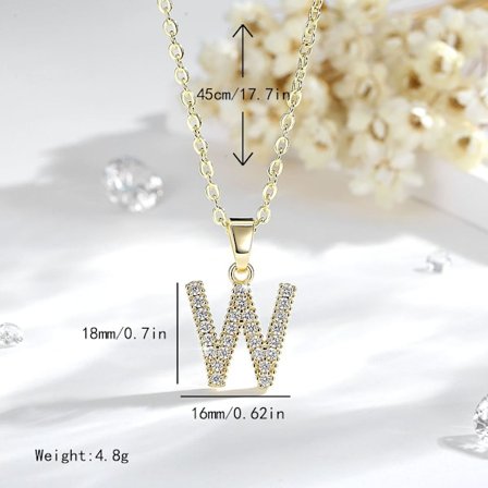 26 Bokstav Halsband Guld Halsband Dam DIY Hänge Med Diamant Nyckelbenskedja