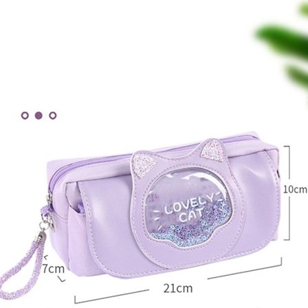 Cat Pennfodral Case pennväska LILA